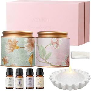 Aufien Candle Sand with Wicks, 16 Oz Pearled Candle, DIY Bead Powder Sand Wax Making kit Refillable Non Toxic for Handmade, Mother's Day Wedding and Halloween Christmas Decorations