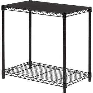 Amazon Basics 2-Shelf Stackable Storage, 13.3" D x 23.2" W x 22.2" H, Black