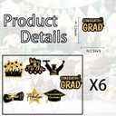 5 x 42pcs Graduation Cupcake Toppers Class of 2026 Paper Cupcake Picks Grad Cap Diploma Picks for Dessert Food Pizza Decorations (glod)