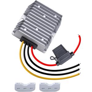DC House 48V 36V 24V to 12V 20A Buck Converter, 240W DC-DC Step Down Converter, Waterproof Voltage Regulator Transformer with Fuse for Golf Carts & RVs