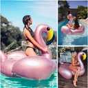 Jasonwell Giant Inflatable Flamingo Pool Float with Fast Valves Summer Beach Swimming Pool Floatie Lounge Floating Raft Outdoor Party Decorations Toys for Adults (XXXL)