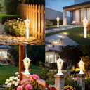 15" Dusk to Dawn Outdoor Post Light, Modern White Outdoor Lamp Post Light Fixture, Lamp Posts Exterior Lighting Pole Lantern for Outside Porch Garage Street, Waterproof Aluminum & Glass, 1 Pack, E26