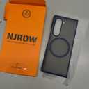 Magnetic for Samsung Galaxy Z Fold 6 Case Compatible with MagSafe [Fast Wireless Charging][Anti-Fingerprint][Military Shockproof] Translucent Matte Silicone Bumper for Z Fold 6 Phone Case, Blue