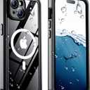 2 x Temdan Magnetic for iPhone 15 Plus Case Waterproof,Built-in Screen Protector [IP68 Underwater][15FT Military Dropproof][Dustproof][Compatible with MagSafe] 360 Full-Body Shockproof iPhone Case-Black