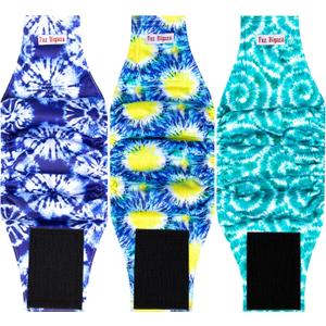 Male Dogs Diapers Belly Bands(3Pack), Washable Reusable Male Boy Doggy Wraps Panties for Doggie Puppy Pooping Potty Training Incontinence Marking Dog Diaper Black Large Tie Dye (Large (18"-20"))