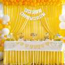 Yellow Backdrop Curtains-Wrinkle-Free Polyester Photography Drapes Party Curtain Background for Baby Shower Wedding Decorations- 8 X10FT (Yellow)