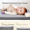 Mallify Ultra Soft 1.3" Thick Baby Play Mat for Floor, Large Velvet 50"x50" Playpen Mat, Baby-Safe & Non-Slip Tummy Time Mat, Crawling Mat for Babies, Toddlers, Infants, Kids, Easy Care, Gray