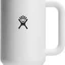 Hydro Flask Travel Tumbler with Handle, Lid and Straw - Insulated Stainless Steel in 40 Oz White