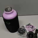 64oz Insulated Water Bottle with Paracord Handle, INSPI Half Gallon Stainless Steel Water Bottle with Straw, Sports Water Jug with Carry Pouch and Carabiner for School & Hiking, Keep Cold Hot, Purple