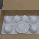 Maxdot 12 Set 5.5 OZ Porcelain Espresso Cups with Saucers White Ceramic Coffee Cups and Saucers Cappuccino Mug Latte Cup for Cafe Mocha Barista Coffee Shop