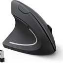 Lekvey Left Handed Ergonomic Mouse, Vertical Wireless Mouse for Left Hand, 2.4G USB Carpal Tunnel Lefty Mouse, 3 Adjustable DPI, 6 Buttons, for Laptop, PC, Computer, Mac, Windows, Desktop - Black