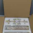 19.5" Knurled Brass Wall Sconces Set of 2, Gold Bathroom Vanity Light Fixtures with Vertical Striped Glass Tube, Modern Lamp Lighting for Bedroom, Living Room, Hallway, Staircase, Mirror, Kitchen