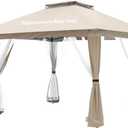 gazebo canopy replacement cover . The light beige/ sand color,silver inner lining. Frame Size 11×11 ft