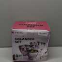 YH-Goods Stainless Steel Colander - 3-Piece Kitchen Sink Strainer Set for Pasta, Rice, Fruit, Food - Stackable Strainers and Colanders (5-Quart, 3-Quart, and 1.5-Quart)