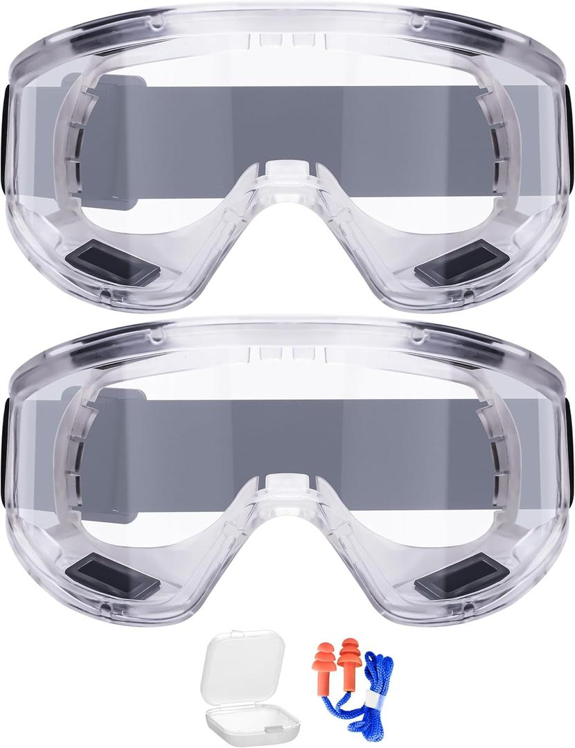 AirGearPro Vision-1000 Anti-Fog Safety Goggles | Anti-Scratch Clear Safety Glasses, Protective eyewear Ideal for DIY works