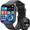 Hwagol Smart Watch (Answer/Make Call) 1.85inch Fitness Tracker, DIY Dials/Pedometer/Calories/Multiple Sport Modes/Voice Assistant, Smart Watches for Men Women Android iOS Phones (black)