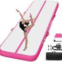 Air Mat Tumble Track, Gymnastics Mats Tumbling Track with Electric Air Pump for Home Use Cheerleading Training Kids Gym Yoga (6.6ftx3.3ftx4inch, Pink)