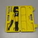 10 Ton Hydraulic Hand Crimper Tool Set for Stainless Steel Cable Railing Fittings, Crimps 1/8" to 3/16", Cable Crimping Tool with 9 Pairs of Dies (Yellow)