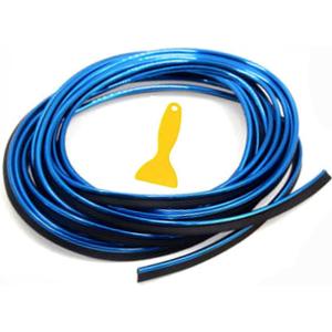 Car Interior Decorative Molding Door Panel Dashboard Gap Trim Strip 10ft (Chrome Blue)