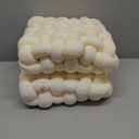 Wenqik 2 Pcs Knot Pillows Square Knotted Plush Throws Soft Accent Pillows Decoration Cushion for Couch Home Office Living Room Bedroom Bed Sofa Decor, 12'' x 13''(Ivory,Crystal Velvet)