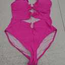 Eomenie One Piece Swimsuit for Women Ring Linked Monokini Sexy Bathing Suit Cutout Swim Suit Hot Pink, Medium