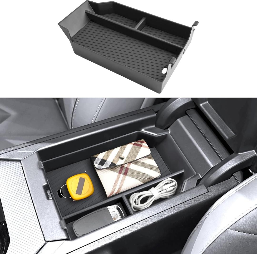 for 2025 2026 BMW X3 Center Console Organizer for BMW X3 G45 (30 xDrive/M50 xDrive), Durable ABS Plastic&Anti-Slip Rubber 2025 X3 Console Tray Insert for 2026 2025 BMW X3 Interior Accessories