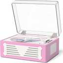 Portable CD Player with Bluetooth for Home CD Player with Builtin Speakers,Compact Desktop Design,USB,AUX,Headphone Jack,Vintage CD Player for Music Lovers,No Remote Control(Purple)