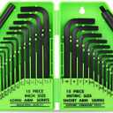 SWANLAKE 32PCS Hex Key Set, Allen Wrench Set Inch/Metric MM(0.7mm-10mm) SAE(0.028"-3/8)