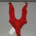 Nyteez Women's Swimsuit Skimpy One Piece Monokini Bathing Suit Suspender Bikini One Size Red