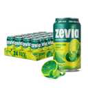 Zevia Zero Sugar Soda, Lemon Lime Twist, 12 oz Cans (24-Pack) Naturally Sweetened, Non-GMO Project Verified, Gluten-Free, Vegan (EXP 08/27/27)
