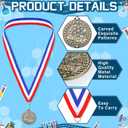 Quelay 100 Pcs 2'' Award Medals Bulk Gold Winner Medals with Neck Ribbons Metal Trophy Award Prize Gift for Tournaments, Competitions, Party, Kids and Adults