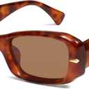 SOJOS Retro Rectangle Polarized Sunglasses Women Men 90s Sunnies UV Protection Womens Mens Sun Glasses SJ2366