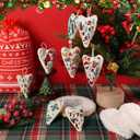 4Pcs Christmas Embroidery Kits, New DIY Heart Shaped Hand Embroidered Christmas Ornament Kit, Christma Cross Stitch Kits for Beginners, Fun Holiday Ornament Gift Set With Hoop,Thread & Needles