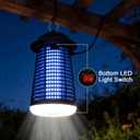 Bug Zapper Outdoor/Indoor,Mosquito Zapper 4200V High Powered Waterproof Electronic Mosquito Killer,15W UVA Mosquito Lamp Bulb,Fly Traps Patio Insects Killer (Black and White) (Dark Black)
