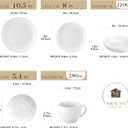 MALACASA 30-Piece Gourmet Porcelain Dinnerware Sets, Modern White Round Dish Set for 6 - Premium Serving Plates and Bowls Sets for Dessert, Salad, Soup, Pasta - Series AMELIA