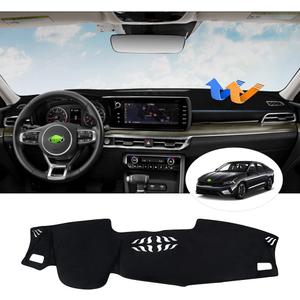 Autorder Dashboard Cover Mat for Kia K5 2021 2022 2023 2024 Accessories Dash Cover Flannel Dash Mat Sunshade Glare UV Rays Protector (Without HUD)