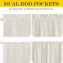 NICETOWN Linen Blend Small Window Curtains for Classroom Kitchen Cafe Basement Easy Installed Door Window Curtain for Privacy, Light Filtering Tie Up Shade, 1 Panel, W26 x L50 inches Long, Linen