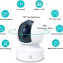 Kasa 1080p Indoor Pan/Tilt Wired Security Camera - Works as a Baby & Pet Monitor, Motion Detection & Tracking, 2-Way Audio, Night Vision, Subscription-Free Local Storage or Optional Cloud, EC70