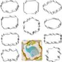 Frame Cookie Cutters 10pcs Stainless Steel Plaque Cookie Cutter Difference Shapes, DIY Fondant Cutters Tiles Metal Pancake Molds for Biscuit Wedding Baking Decorations Holiday Birthday Party
