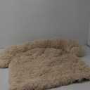 Calming Dog Bed Fluffy Plush Dog Mat for Furniture Protector with Removable Washable Cover for Large Medium Small Dogs and Cats (M, Beige) 37*27