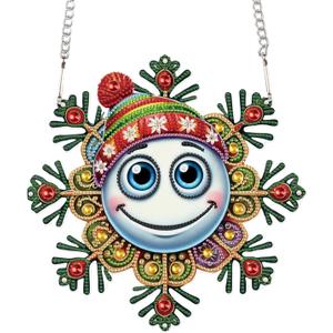 Christmas Diamond Art Painting Hanging Pendant, DIY snowflake 5D Special Shape Crystal Diamond Art Partial Mosaic Making Craft, Large size Christmas Ornaments wall, window decoration Handmade Gift