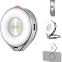 TELESIN 2-in-1 Magnetic Flash & Beauty Selfie Light for iPhone, CRI 85+, 15W COB LED Phone Fill Light, Magsafe Selfie Light, 180 Flip, Control with Button & Bluetooth, for Night Selfies, Sliver