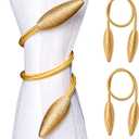2-Pack Curtain Holdbacks Curtains Tiebacks Home Decorative Window Drape Twist TieBacks Random Modelling Curtain Holdbacks (Gold)