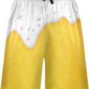Men's Pajama Shorts Beer with Foam and Bubbles Summer Sleep PJ Bottoms Knee Length Sleepwear,Soft Lounge Pants with Pockets for Men Medium