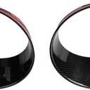 beler Carbon Fiber Texture Front Headlight Bezels Lamp Cover Trim fit for Jeep Wrangler JL 2018 2019