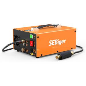 PCP Air Compressor 4500 PSI 300Bar with Auto Shut-Off Portable High Pressure Pump 12V DC 110V AC Dual Power Built-in Cooling Fan 300W for Paintball Scuba Tank
