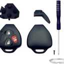 Cutting NOT Required Key Fob Shell Replacement for Toyota 4Runner Matrix Rav4 Venza Yaris Scion iQ tC xB xD 3 Button Car Keyless Entry Remote Control Key Fob Case Cover (3 Button 1 Pcs)
