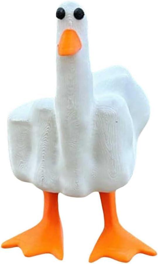 Funny Middle Finger Resin Garden Statue, Home Decoration Sculpture for Office Desk Gift