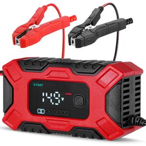 Car Battery Charger (12V / 6A), Automotive Trickle Charger for Lead Acid Batteries, Smart LCD Display w/ 4 Charging Modes, Automobile Maintainer for Car, Motorcycle, Lawn Mower, RV & ATV