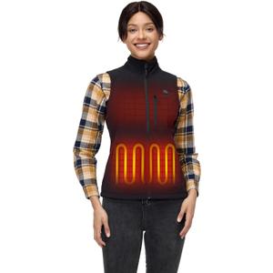 ORORO Women's Heated Softshell Vest with with USB-C Rechargeable Battery, Soft Shell Heated Golf Vest for Women (Large)